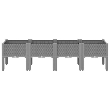 Plantenbak met poten 160x40x42 cm polypropeen lichtgrijs