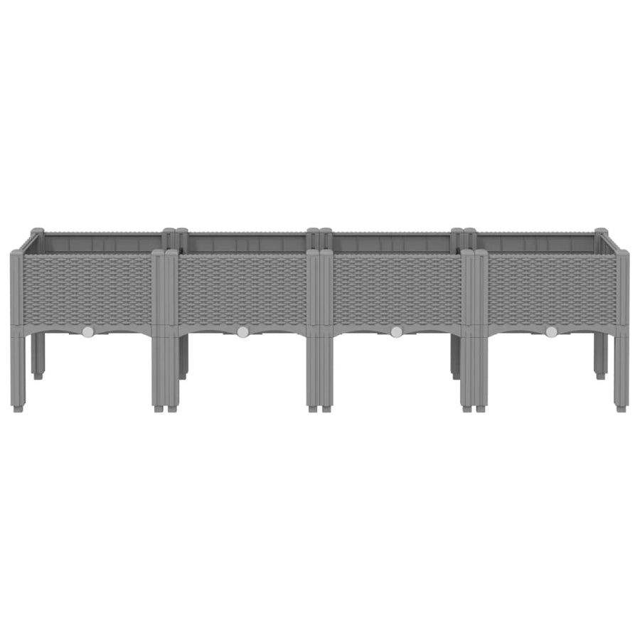 Plantenbak met poten 160x40x42 cm polypropeen lichtgrijs