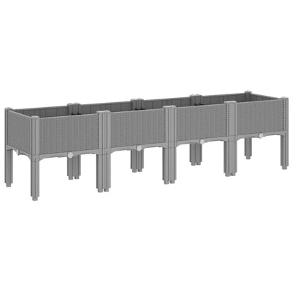 Plantenbak met poten 160x40x42 cm polypropeen lichtgrijs