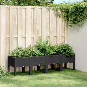 Plantenbak met poten 160x40x42 cm zwart