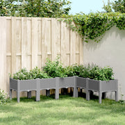 Plantenbak met poten 160x120x42 cm lichtgrijs polypropeen