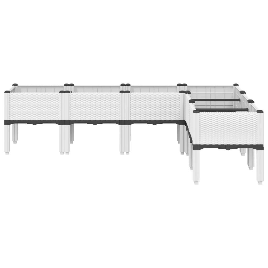 Plantenbak met poten 160x120x42 cm polypropeen wit