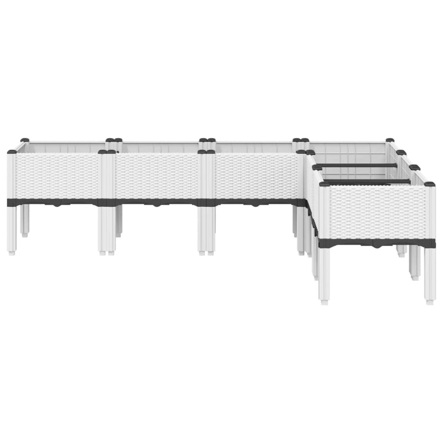 Plantenbak met poten 160x120x42 cm polypropeen wit