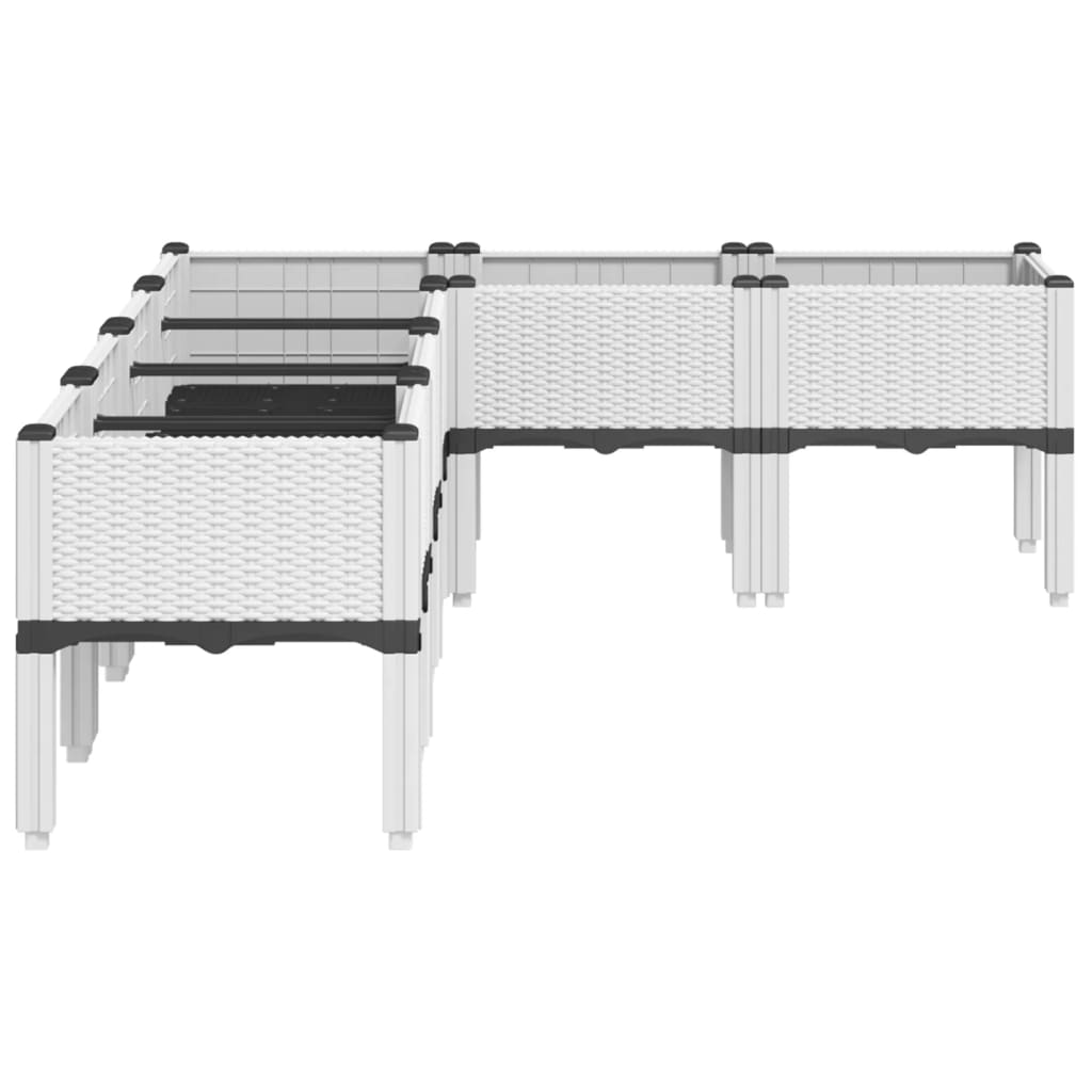 Plantenbak met poten 160x120x42 cm polypropeen wit