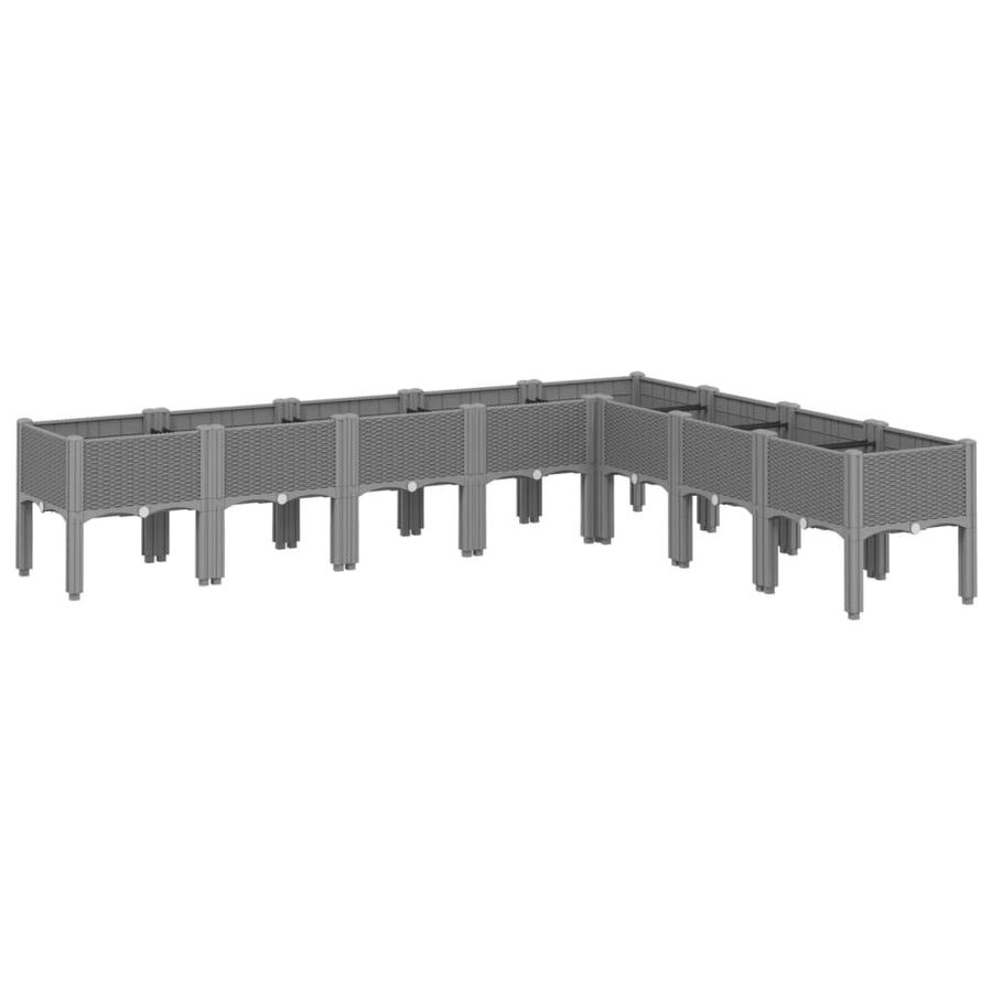 Plantenbak Met Poten Polypropeen 200 x 160 x 42 cm Lichtgrijs