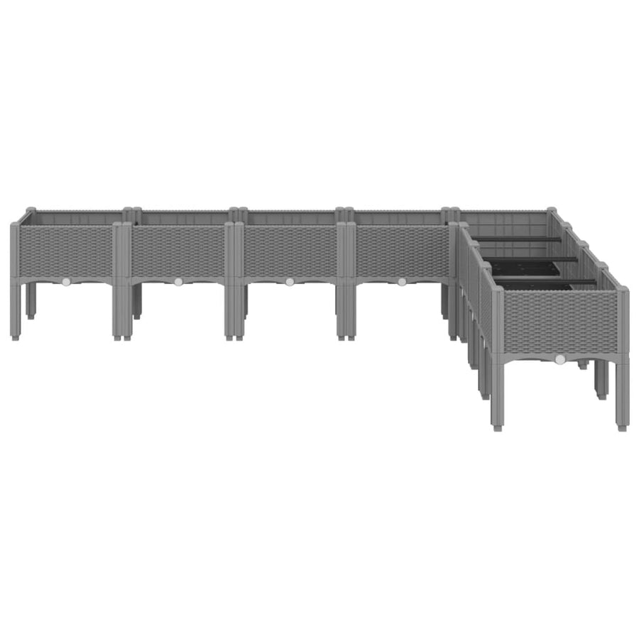 Plantenbak Met Poten Polypropeen 200 x 160 x 42 cm Lichtgrijs