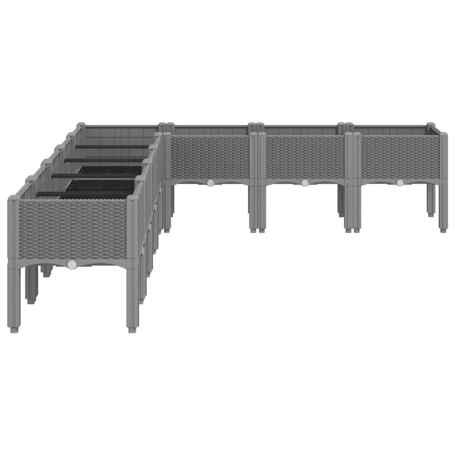 Plantenbak Met Poten Polypropeen 200 x 160 x 42 cm Lichtgrijs