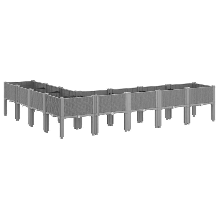 Plantenbak Met Poten Polypropeen 200 x 160 x 42 cm Lichtgrijs