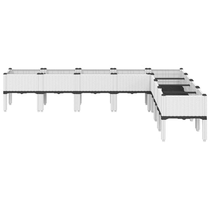 Plantenbak met poten 200x160x42 cm polypropeen wit
