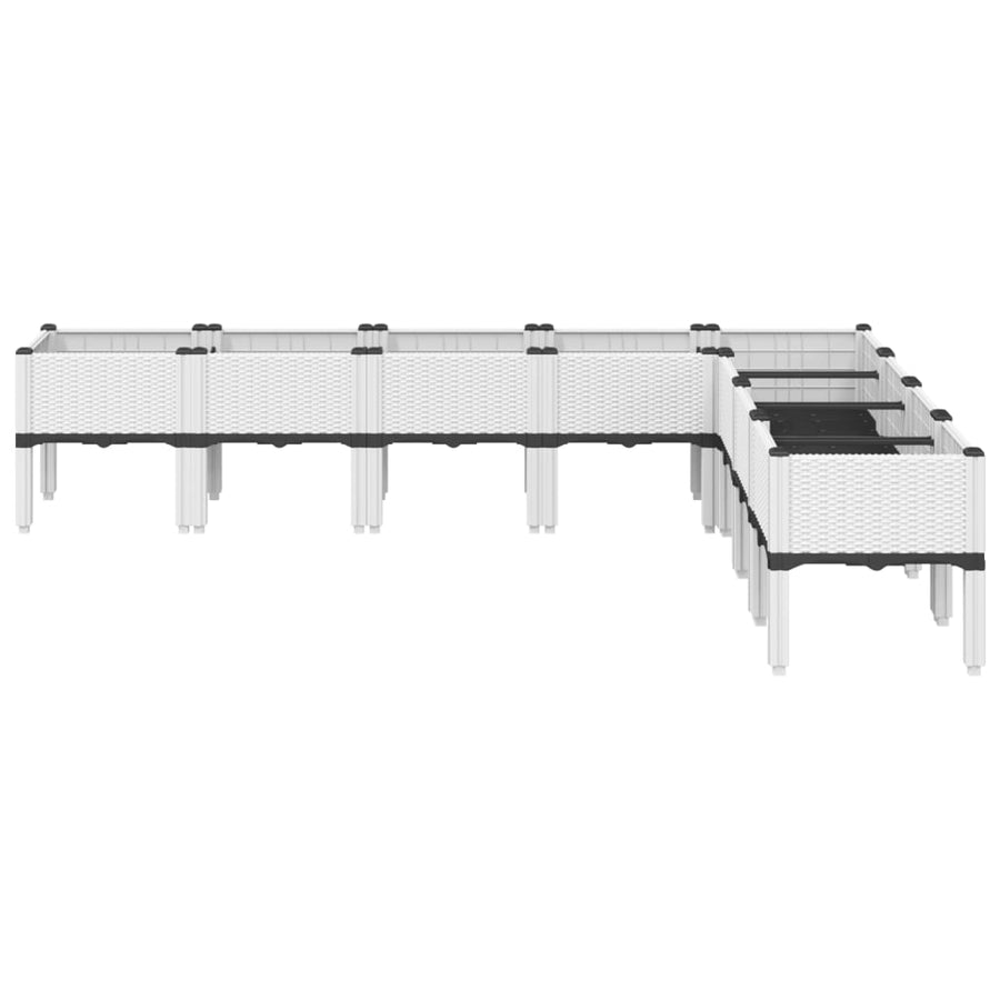 Plantenbak met poten 200x160x42 cm polypropeen wit