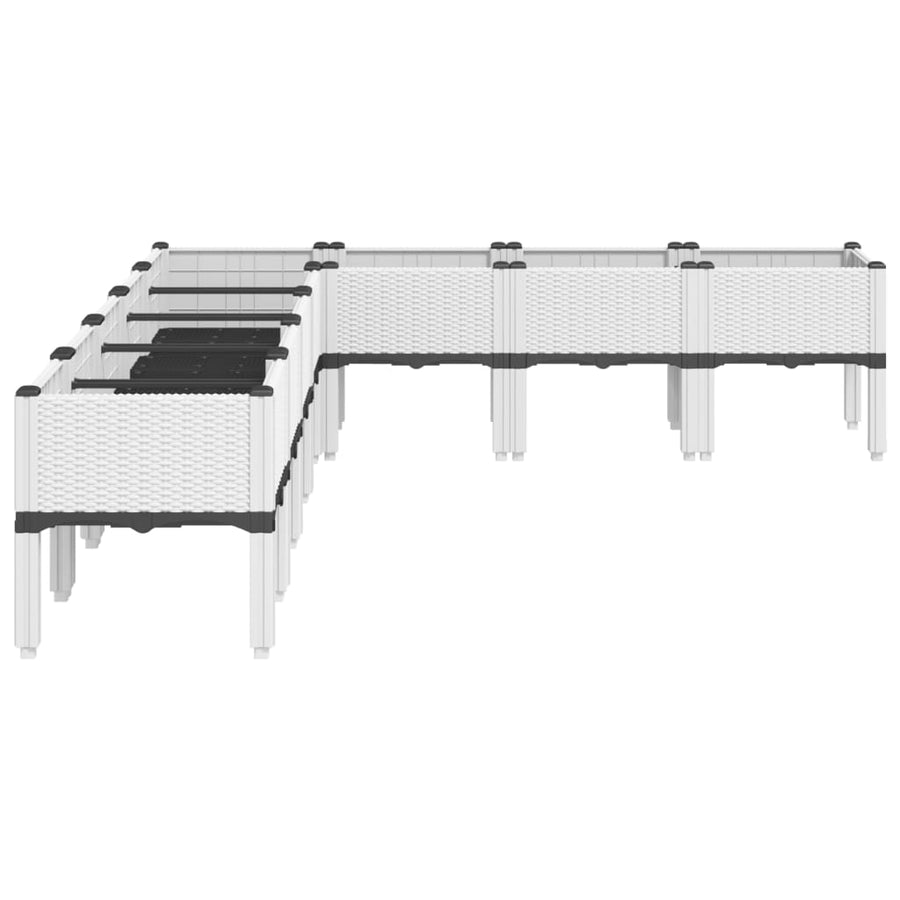 Plantenbak met poten 200x160x42 cm polypropeen wit