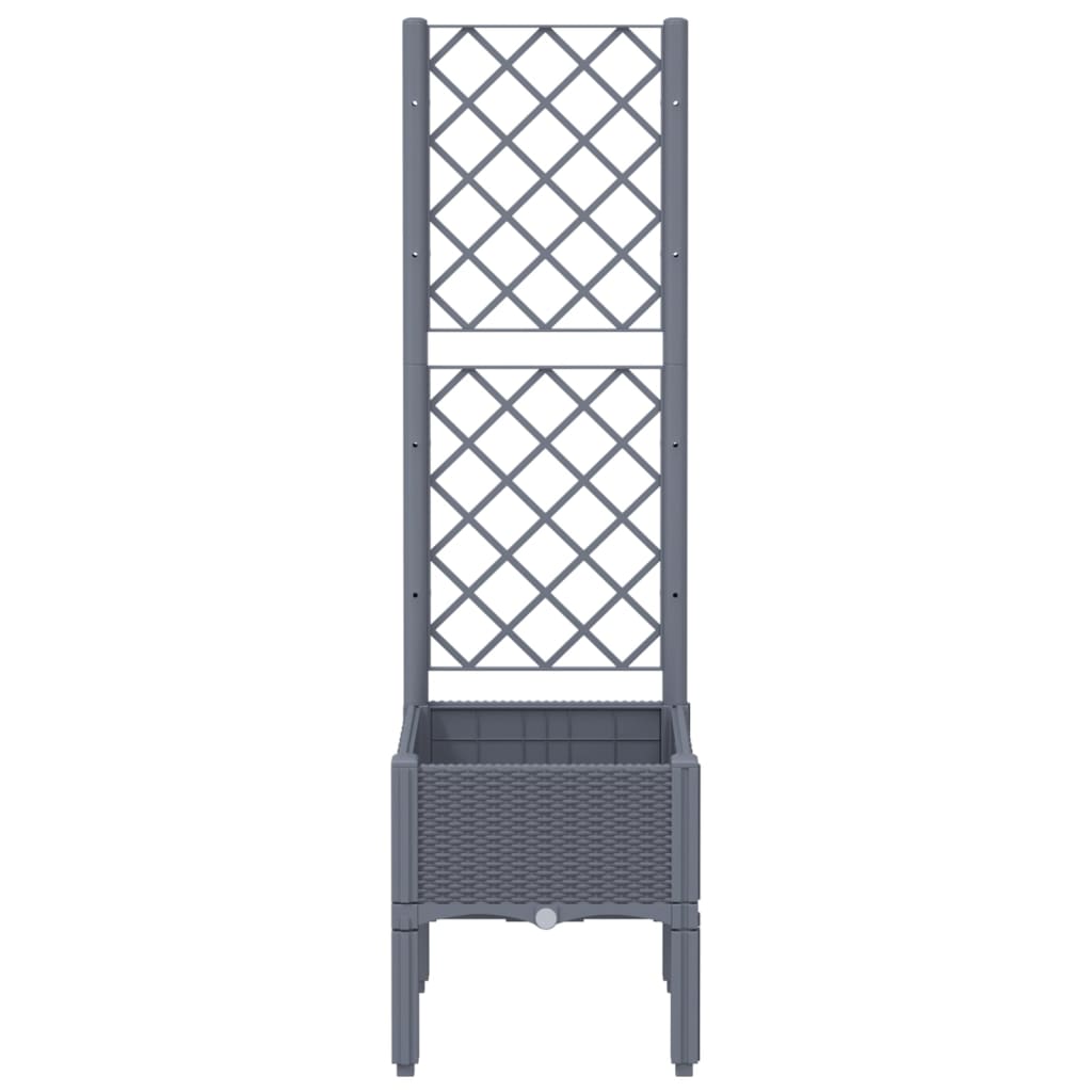 Plantenbak Met Latwerk 40X40X142 Cm Polypropeen Grijs