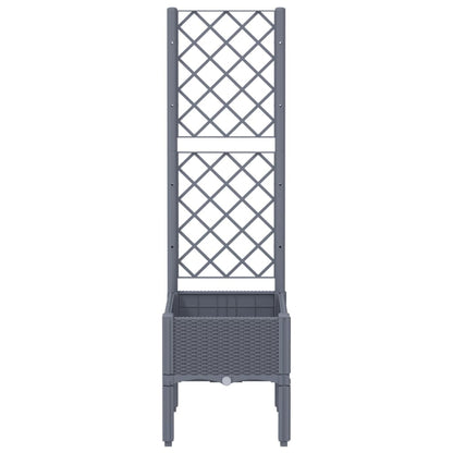 Plantenbak Met Latwerk 40X40X142 Cm Polypropeen Grijs