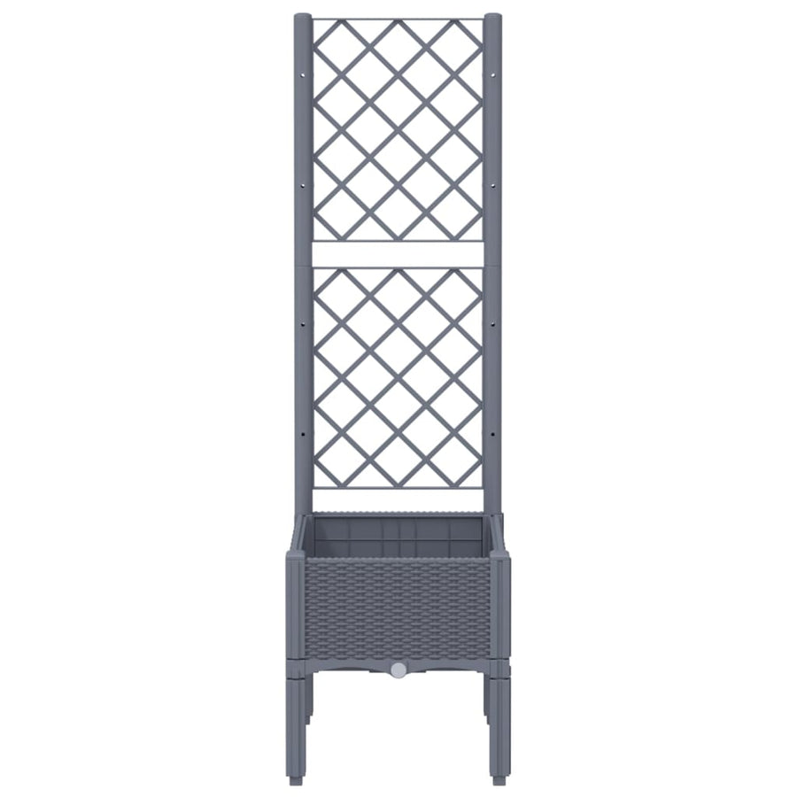 Plantenbak Met Latwerk 40X40X142 Cm Polypropeen Grijs