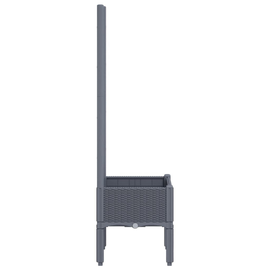Plantenbak Met Latwerk 40X40X142 Cm Polypropeen Grijs