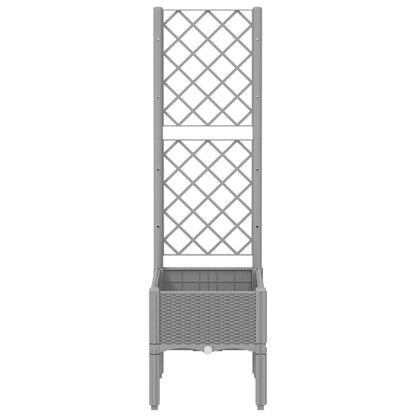 Plantenbak Met Latwerk 40X40X142 Cm Polypropeen Lichtgrijs