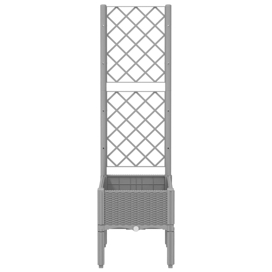 Plantenbak Met Latwerk 40X40X142 Cm Polypropeen Lichtgrijs
