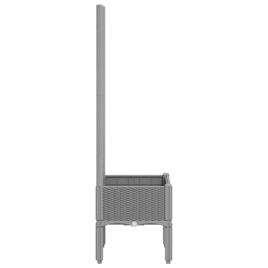 Plantenbak Met Latwerk 40X40X142 Cm Polypropeen Lichtgrijs