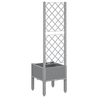 Plantenbak Met Latwerk 40X40X142 Cm Polypropeen Lichtgrijs