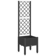 Plantenbak Met Latwerk 40X40X142 Cm Polypropeen Zwart