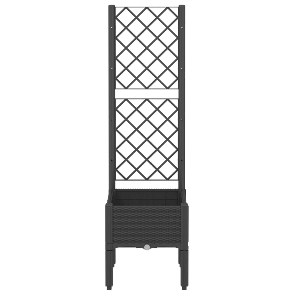 Plantenbak Met Latwerk 40X40X142 Cm Polypropeen Zwart