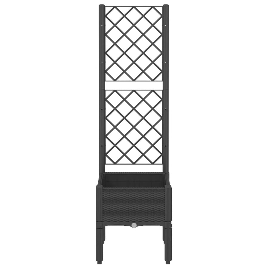 Plantenbak Met Latwerk 40X40X142 Cm Polypropeen Zwart