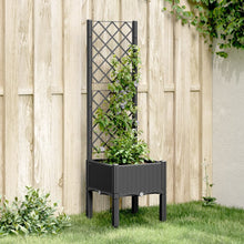 Plantenbak Met Latwerk 40X40X142 Cm Polypropeen Zwart