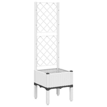 Plantenbak met latwerk 40x40x142 cm polypropeen wit