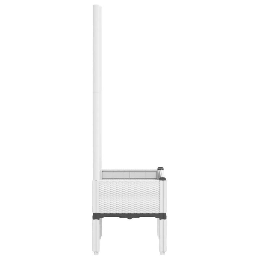 Plantenbak met latwerk 40x40x142 cm polypropeen wit
