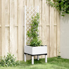 Planter with trellis 40x40x142 cm polypropylene white