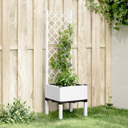 Planter with trellis 40x40x142 cm polypropylene white