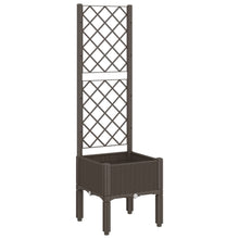 Plantenbak Met Latwerk 40X40X142 Cm Polypropeen Bruin