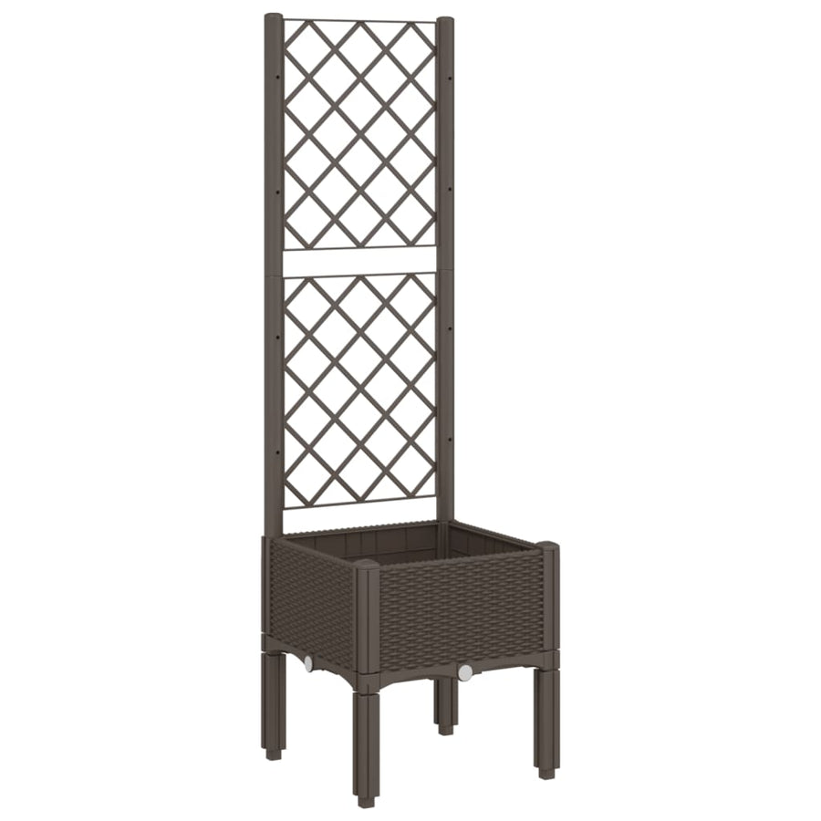 Plantenbak Met Latwerk 40X40X142 Cm Polypropeen Bruin