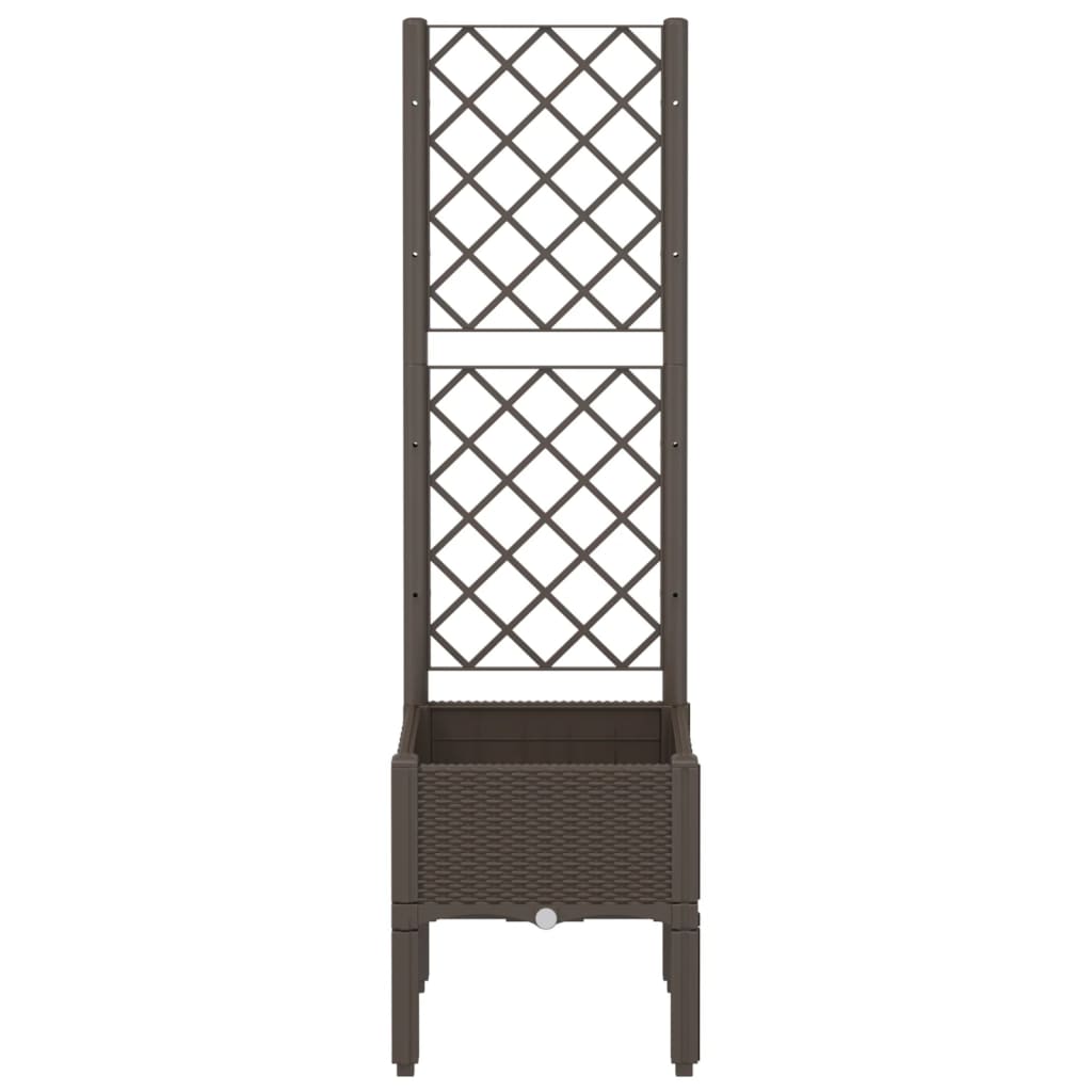 Plantenbak Met Latwerk 40X40X142 Cm Polypropeen Bruin