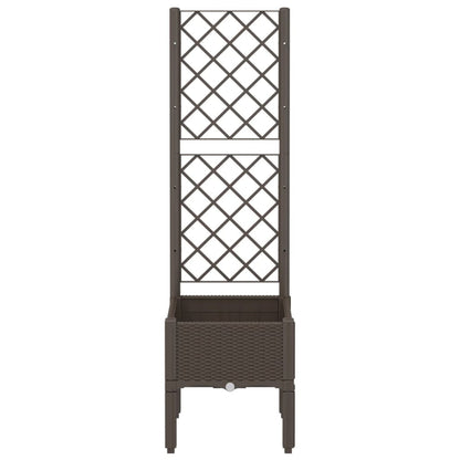 Plantenbak Met Latwerk 40X40X142 Cm Polypropeen Bruin