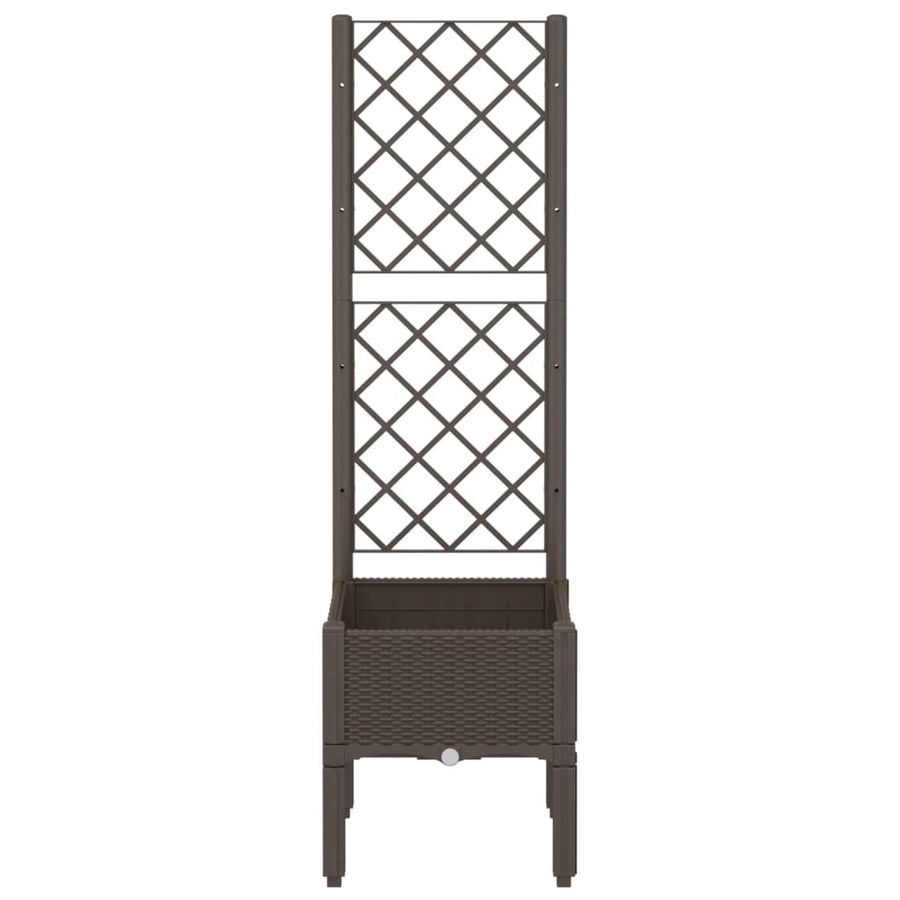 Plantenbak Met Latwerk 40X40X142 Cm Polypropeen Bruin
