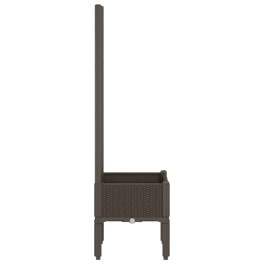 Plantenbak Met Latwerk 40X40X142 Cm Polypropeen Bruin