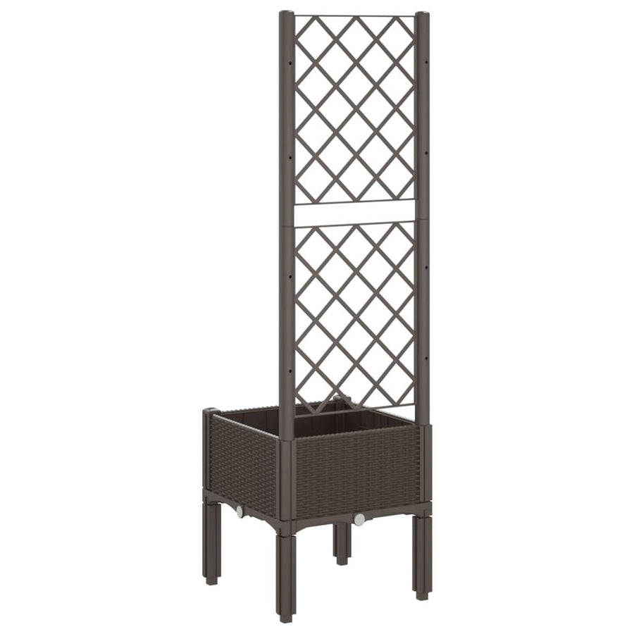 Plantenbak Met Latwerk 40X40X142 Cm Polypropeen Bruin