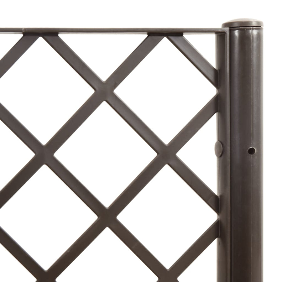 Plantenbak Met Latwerk 40X40X142 Cm Polypropeen Bruin