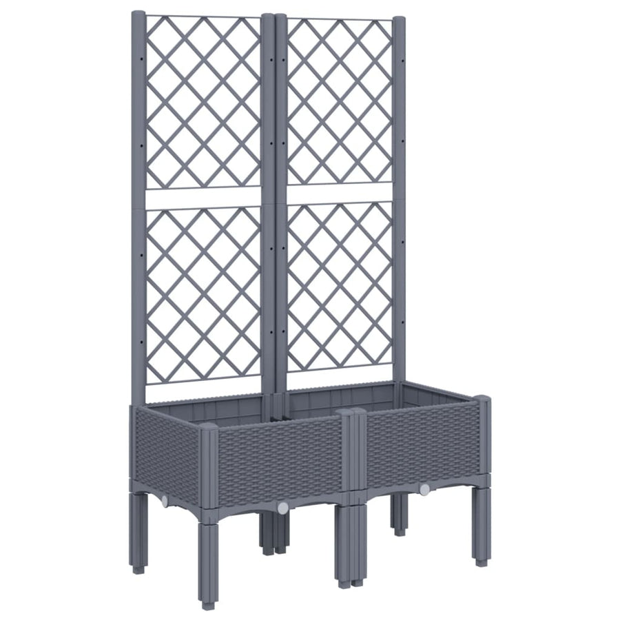 Plantenbak Met Latwerk 80X40X142 Cm Polypropeen Grijs