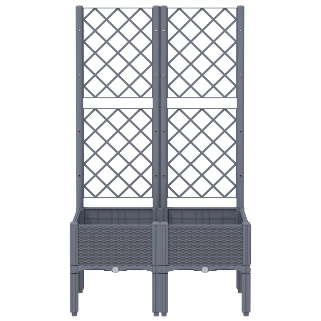 Plantenbak Met Latwerk 80X40X142 Cm Polypropeen Grijs