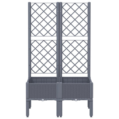 Plantenbak Met Latwerk 80X40X142 Cm Polypropeen Grijs