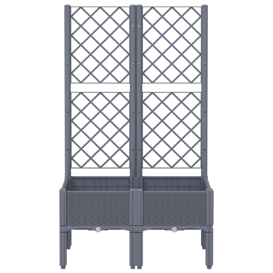 Plantenbak Met Latwerk 80X40X142 Cm Polypropeen Grijs