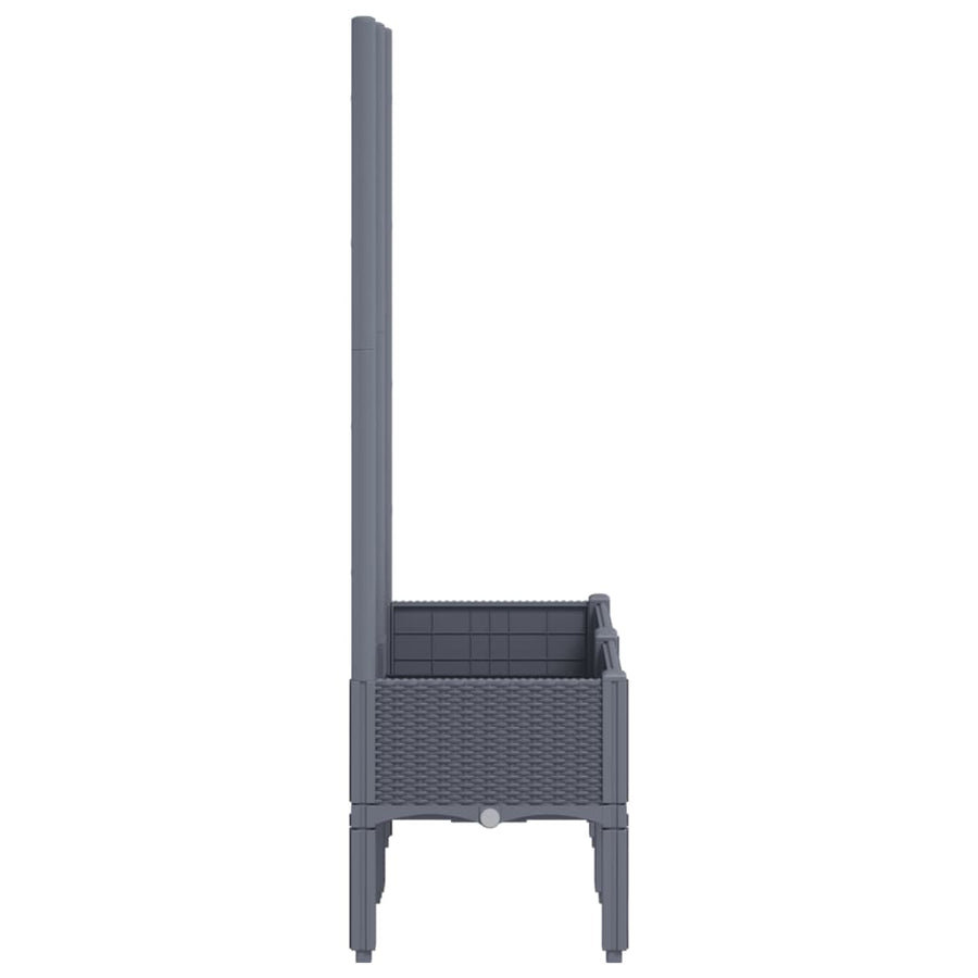 Plantenbak Met Latwerk 80X40X142 Cm Polypropeen Grijs