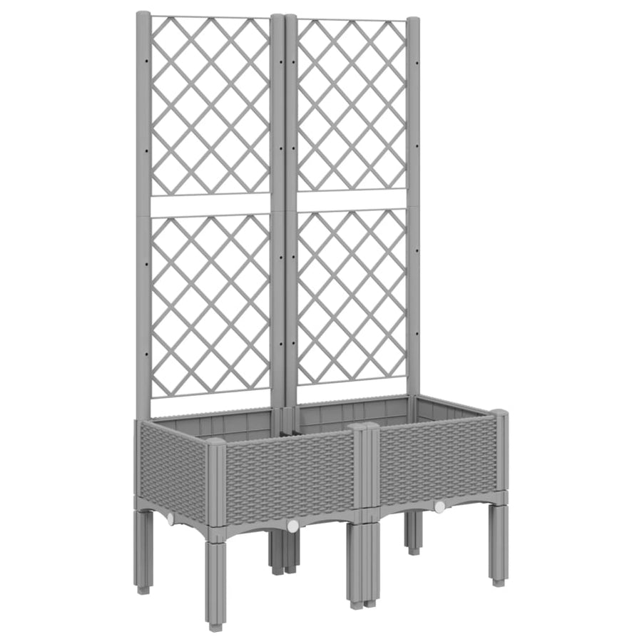 Plantenbak Met Latwerk 80X40X142 Cm Polypropeen Lichtgrijs