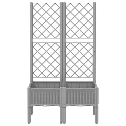 Plantenbak Met Latwerk 80X40X142 Cm Polypropeen Lichtgrijs