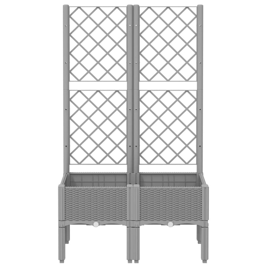Plantenbak Met Latwerk 80X40X142 Cm Polypropeen Lichtgrijs