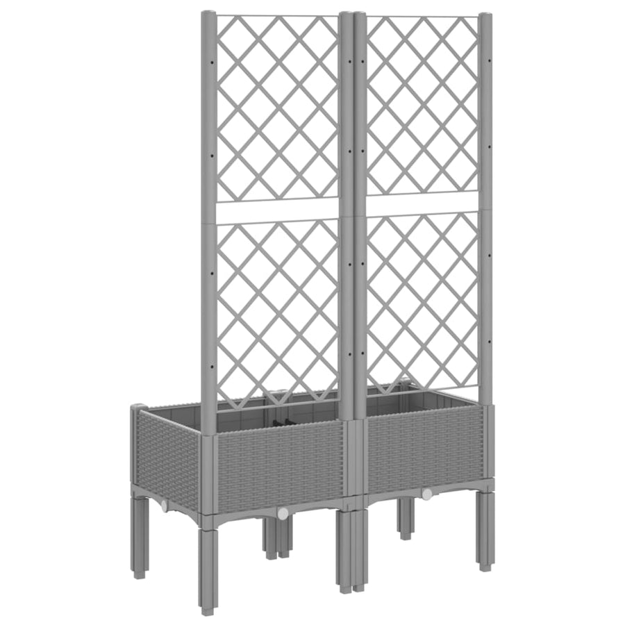 Plantenbak Met Latwerk 80X40X142 Cm Polypropeen Lichtgrijs