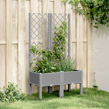 Plantenbak Met Latwerk 80X40X142 Cm Polypropeen Lichtgrijs