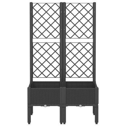 Plantenbak Met Latwerk 80X40X142 Cm Polypropeen Zwart